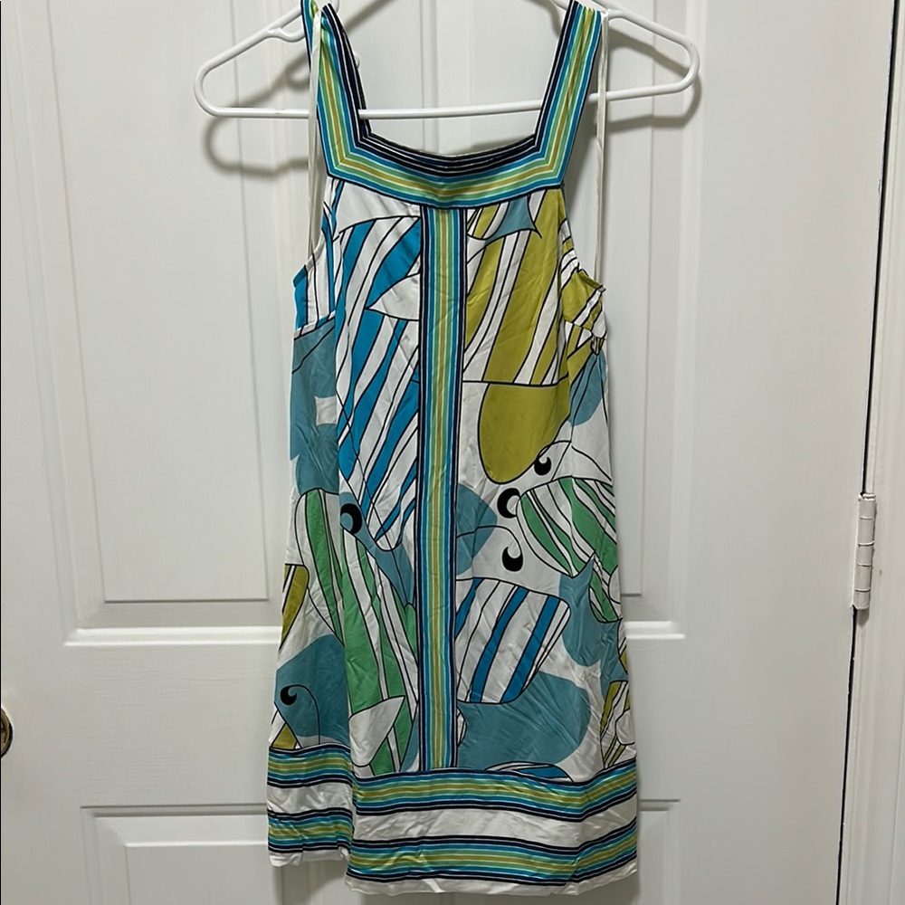 BCBGMaxAzria Blue Green Halter Sundress